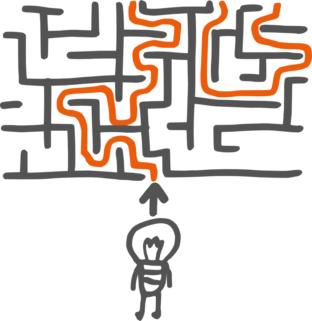 Labyrinth Fuer manche erwachsene Hochbegabte (Intelligenzquotient IQ von 130 oder mehr) stellt sich der Lebensweg wie das Umherirren in einem Labyrinth dar. Die Quantenspringer helfen, einen Weg durch das Labyrinth zu finden